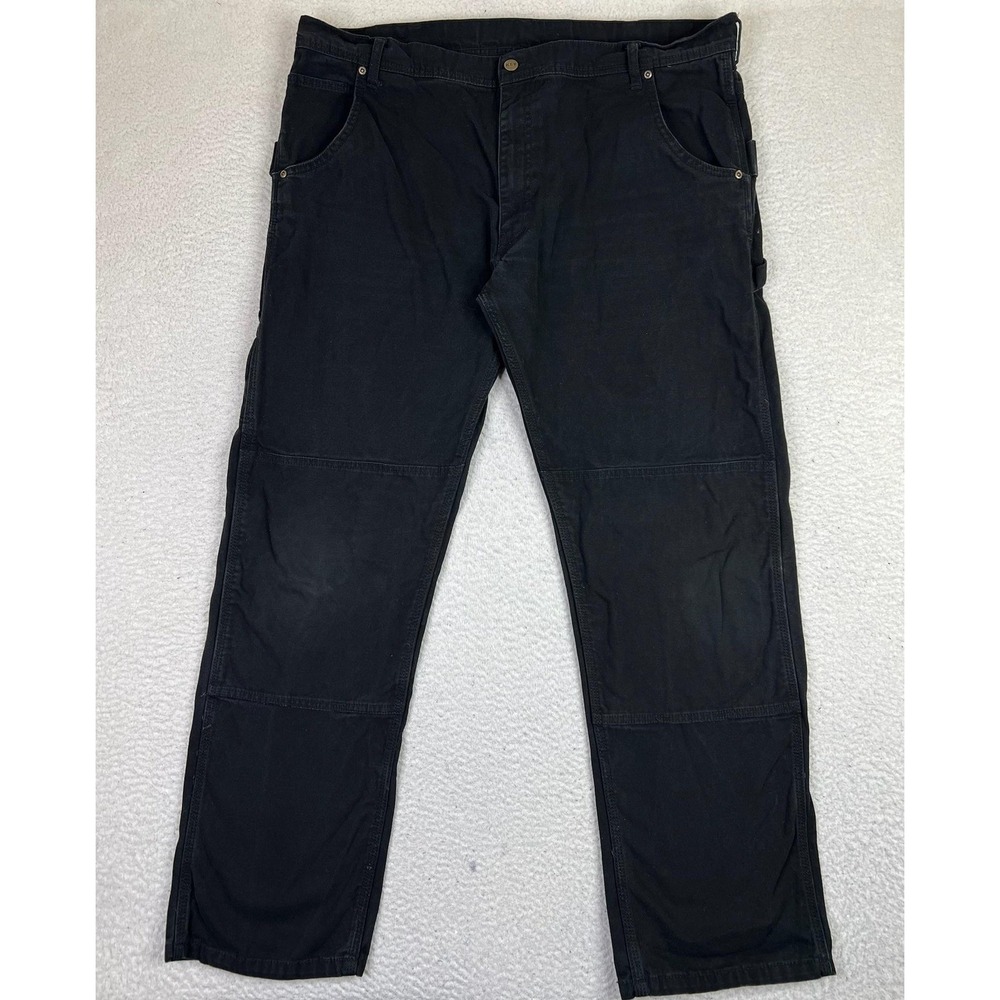 Key Pants Mens 42x34 Black Carpenter Workwear Double Knee Duck‎ Canvas Utility